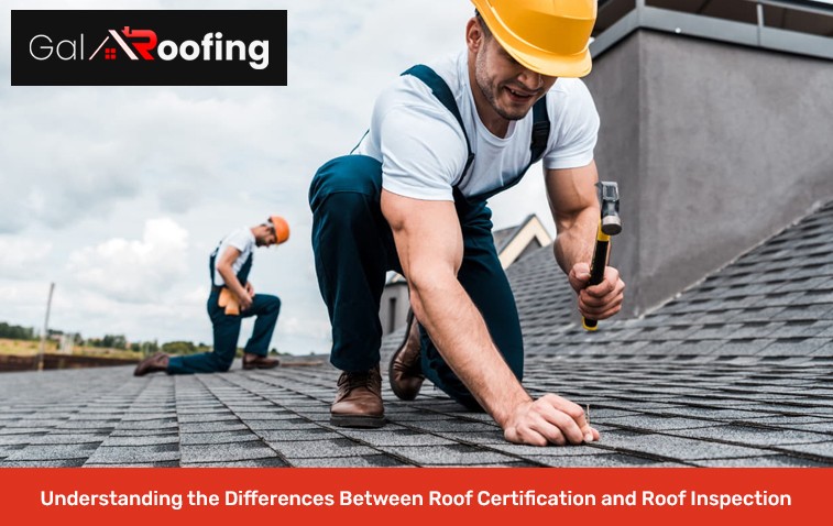 Roofing professional reviewing documents for roof certification.